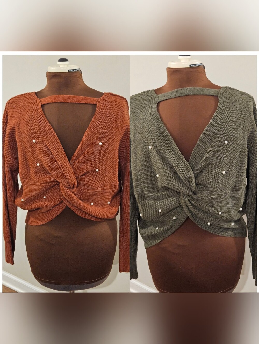 (2) NWT Love J Sweaters with Pearl Accent XL